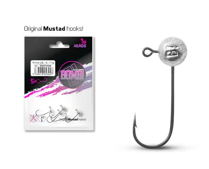Micro jig fej Delphin BOMB! / 5db (5g-2/0) Express Levering