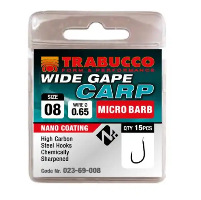 Rechtstreeks Van De Fabrikant Trabucco Wide Gape Carp mikro szakállas horog 12 15 db