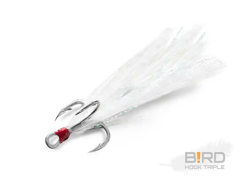 Finale Uitverkoop Delphin B!RD Hook TRIPLE / 3db (fehér tollak 6)
