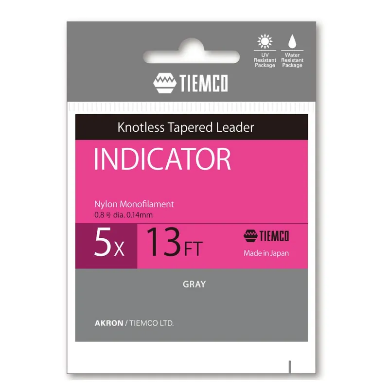 Gecertificeerd Tiemco Vékonyodó Előke Indicator Tapered Leader 13ft 4X
