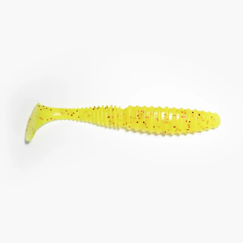 Direct Beschikbaar Reiva Zander Power Shad by Jadabo 12,5 cm Yellow Red Flake YRF gumihal