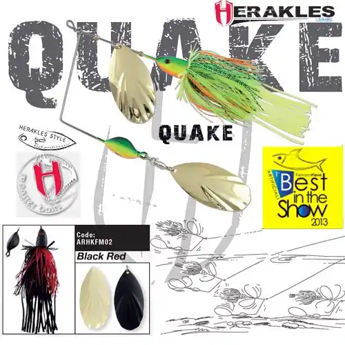 Herakles Spinnerbait Quake 1 1/2Oz 42g Black/Red Voordeelprijs