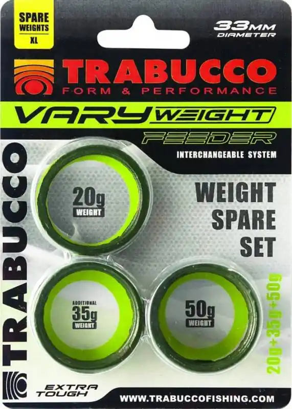 Beperkt Aanbod Trabucco Vary Weight Distance Cage Feeder Weight Sets 20-35-50g feeder kosár súly szett