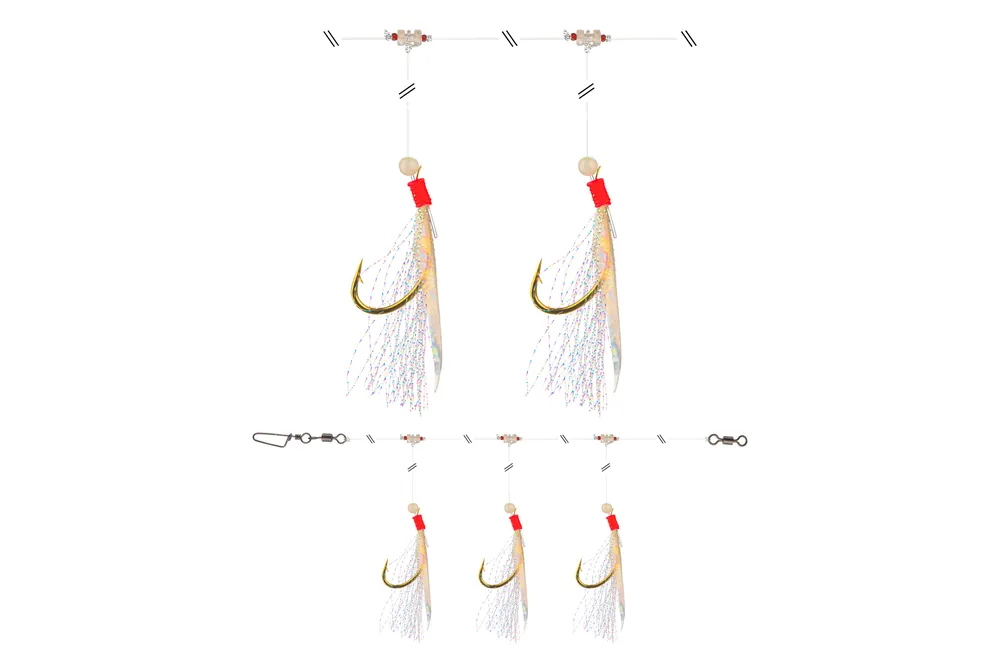 Laatste Versie Daiwa GrandWave tőkehalazó szerelék (white, 150.0cm, 4/0, 3horog)