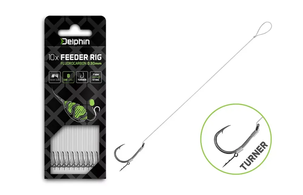 Seizoensaanbieding Delphin Fluoro Sting Feeder Rig / 10db (12cm/0,22mm/Turner 8)