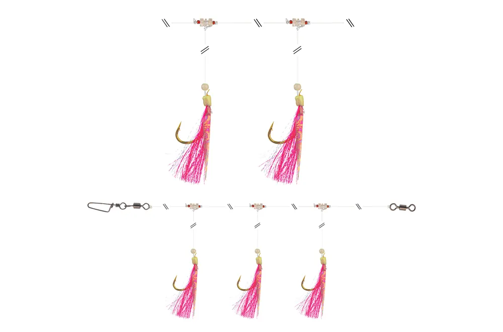 Flitsaanbieding Daiwa GrandWave tőkehalazó szerelék (pink, 150.0cm, 4/0, 3horog)