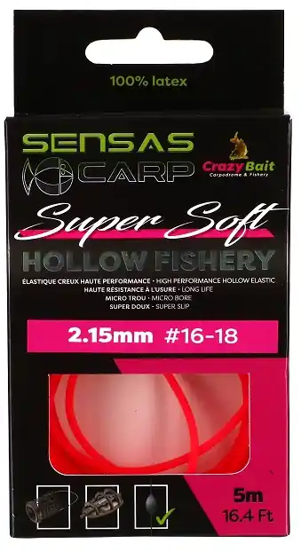 Sensas Rakósgumi Hollow Fishery Super Soft 5m 2,15mm Laatste Versie