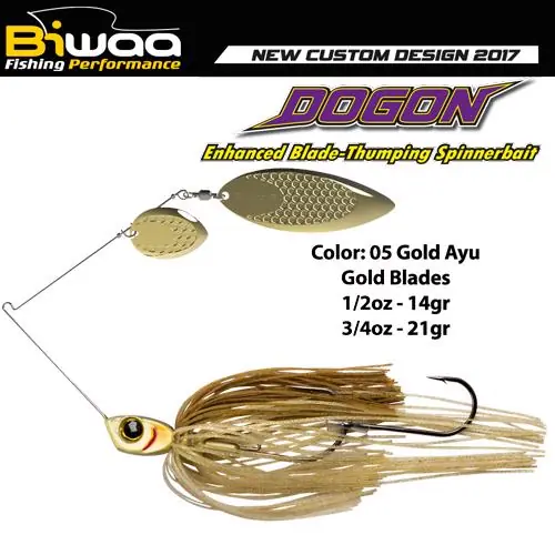 Biwaa Spinnerbait Dogon 3/4Oz 21g 05 Gold Ayu-Gold Blades Uitverkoop