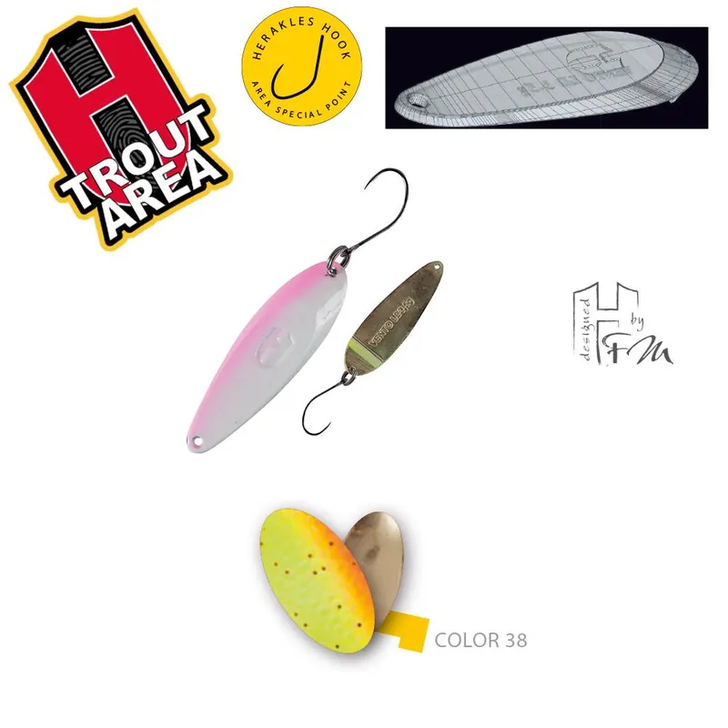 Herakles Area Spoon Vento Ld 3.5g Color 38 Chartreuse Orange/Gold támolygó villantó Snelle Levering