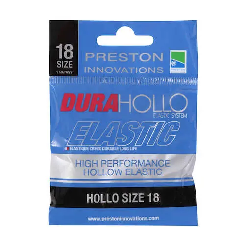 Preston DURA HOLLO ELASTIC - SIZE 18 - BLACK (FEKETE 2,8mm) Seizoensaanbieding