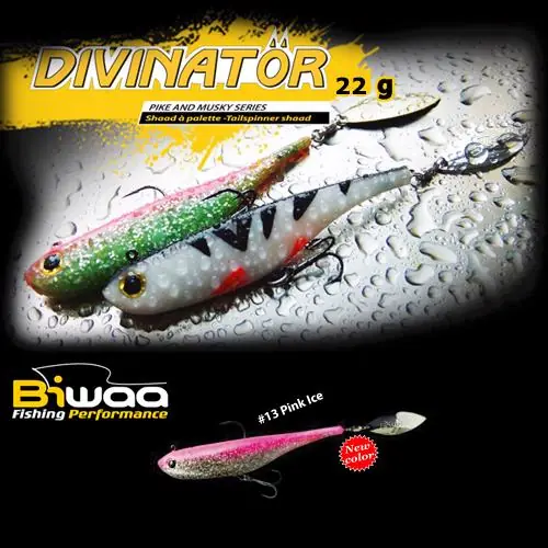 Biwaa Divinator Medium 18cm 35g 13 Pink Ice tail spinner Beperkt Aanbod