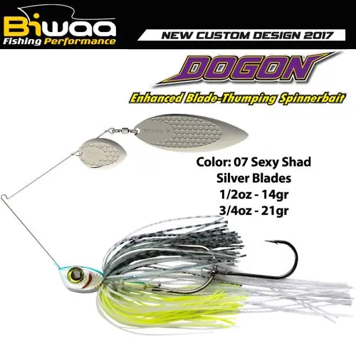 Populair Biwaa Spinnerbait Dogon 1/2Oz 14g 07 Sexy Shad-Silver Blades