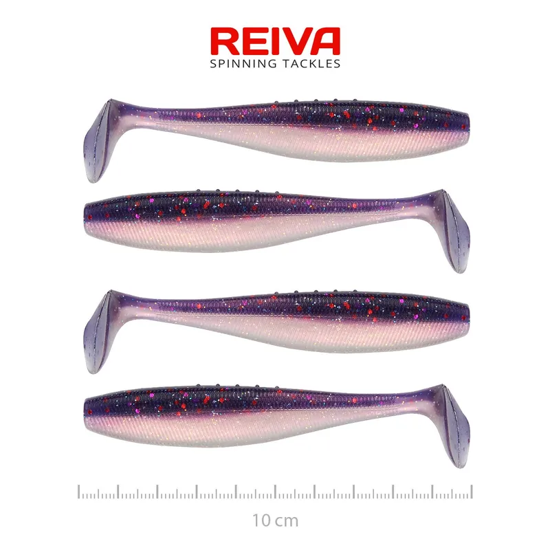 Seizoensaanbieding Reiva Flat Minnow Shad 10cm 4db/cs (Purple Pearl) gumihal
