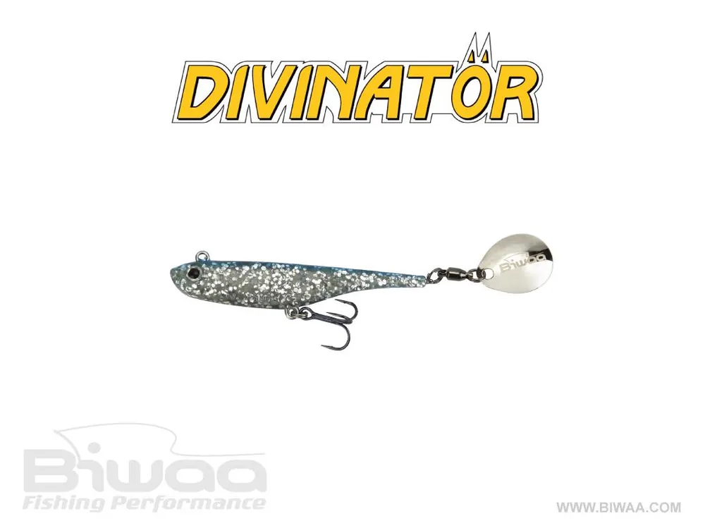 Biwaa Divinator Mini 9.5cm 9g 01 Blue Chrome tail spinner Beperkte Voorraad