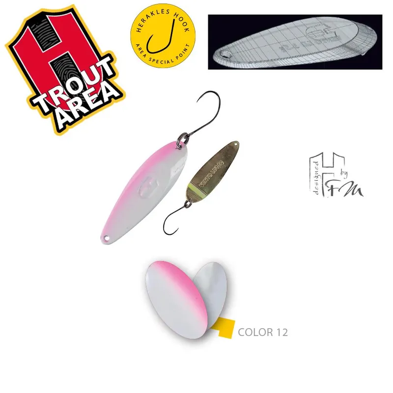 Herakles Area Spoon Vento Ld 3.5g Color 12 White Pink támolygó villantó Lage Prijs