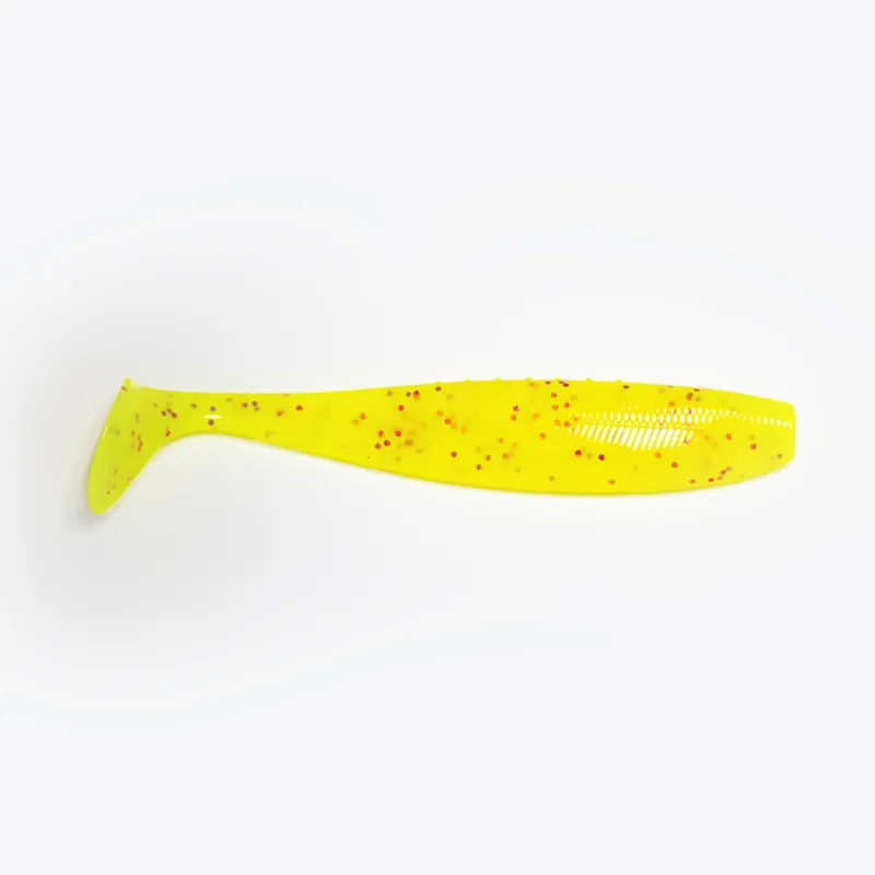 Meest Verkocht Reiva Flat Minnow Shad by Jadabo 10 cm Yellow Red Flake YRF gumihal