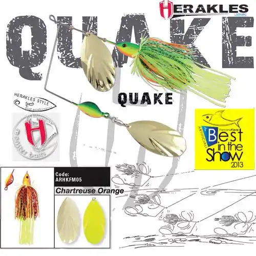 Betrouwbaar Herakles Spinnerbait Quake 1 1/2Oz 42g Chartreuse/Orange