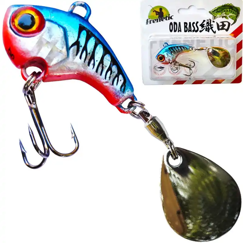 Frenetic ODA BASS 18g kék 35+30mm tail spinner Beperkte Voorraad