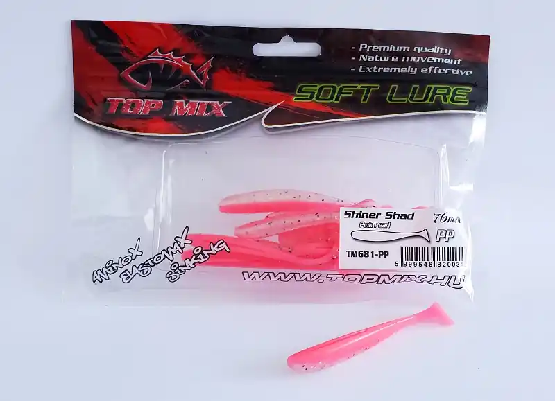 Top Mix Shiner Shad Pink Pearl 76 mm gumihal Snelle Levering