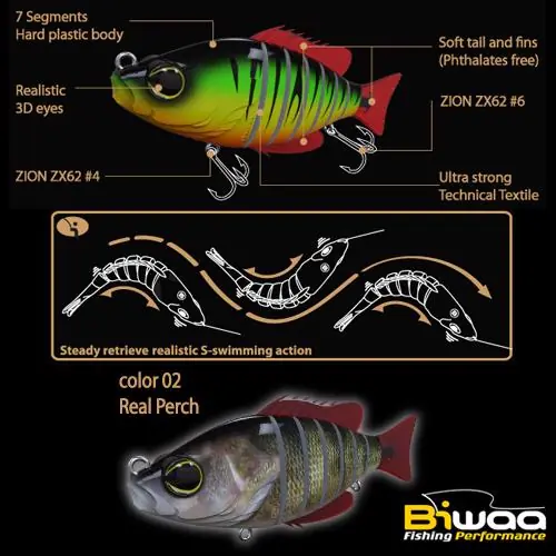 Biwaa Swimbait Seven S4" 10cm 17g 02 Real Perch wobbler Shop Nu