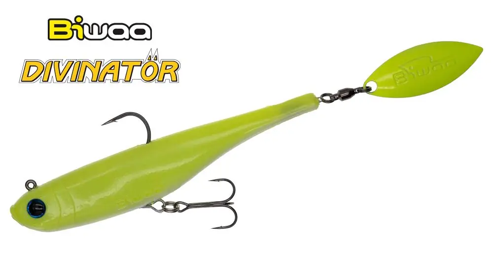 Biwaa Divinator Junior 14cm 22g 103 Uv Green tail spinner Korting