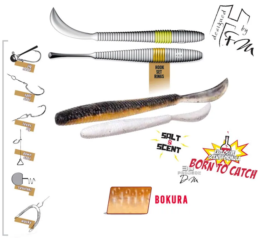 Herakles Leftail Worm 3.4" 8.6cm Bokura gumiféreg Bestseller