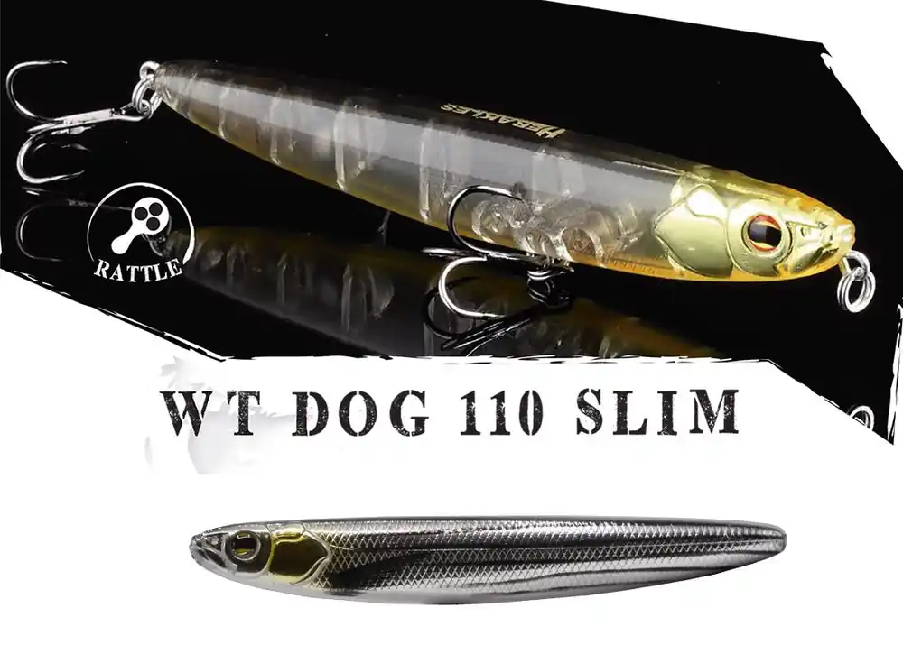 Gratis Retour Herakles Wt-Dog 110 Slim 11cm 13.5g Live Mullet WTD wobbler