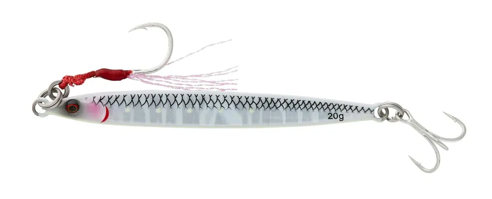 Nu Kopen Savage Gear SARDINE SLIDER MICRO 4.7CM 5G WHITE GLOW pilker