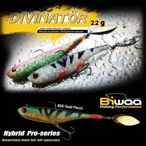 Biwaa Divinator Medium 18cm 35g 30 Silver Zander tail spinner Superprijs