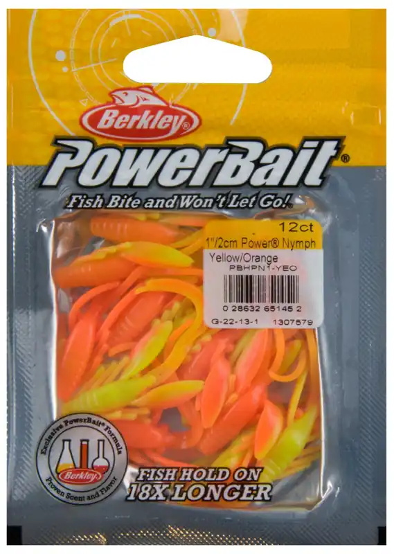 Berkley PowerBait PBHPN1-YEO PWRBT PWR NYMPH 1IN YLLW/ORG gumihal Meest Verkocht