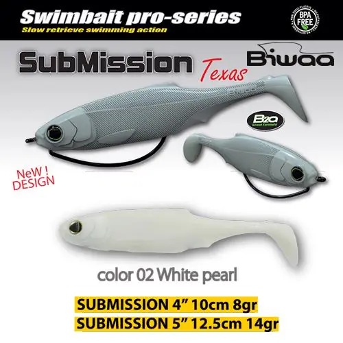 Biwaa Submission 5" 13cm 02 Pearl White gumihal Nieuw
