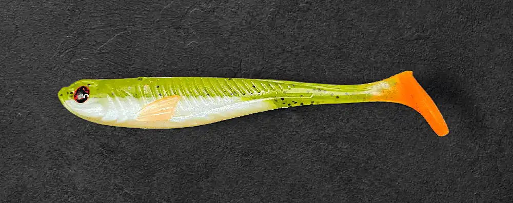 Beperkte Voorraad Alpha Tackle Avci Olive / white / orange tail / 12cm