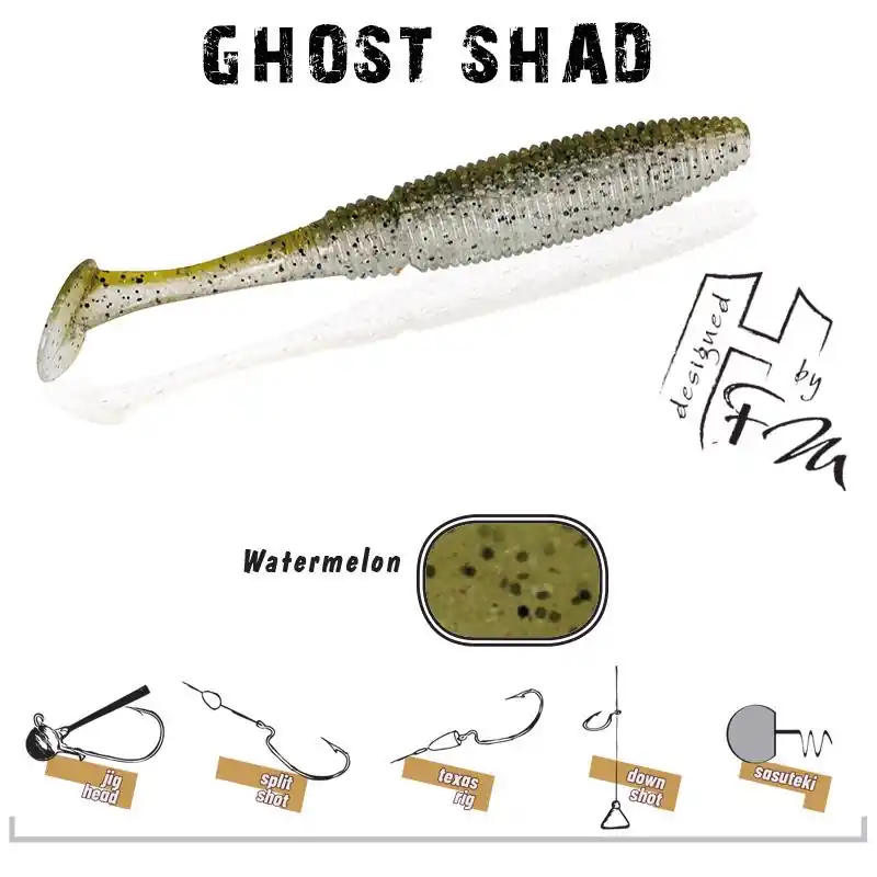 Herakles Ghost Shad 10cm Watermelon gumihal Bestseller