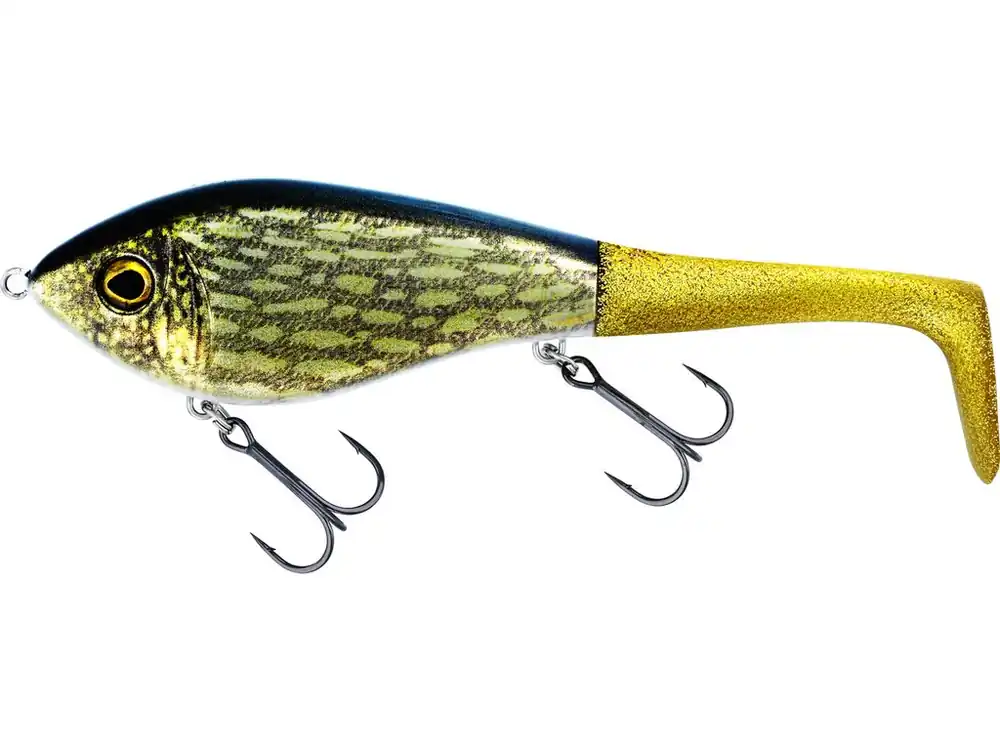 Laatste Kans WESTIN Swim Tail Hybrid 12cm 68g Sinking Real Pike / 1 body 2 tails wobbler
