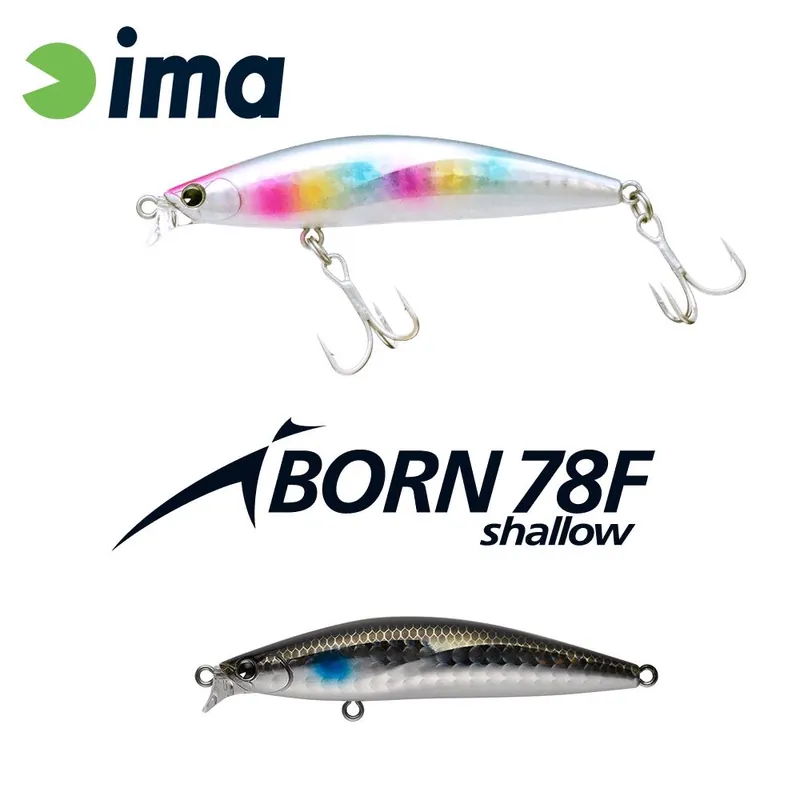 Hoge Kwaliteit Ima Iborn 78F Shallow 78mm 8.5g 007mullet wobbler