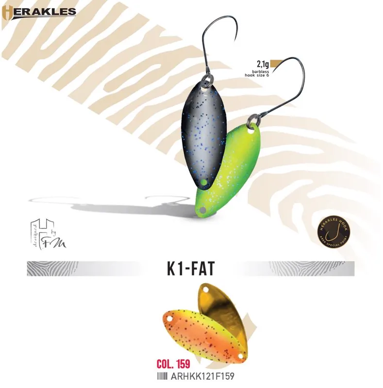 Snelle Levering Herakles Area Spoon K1 Fat 2.1g Color 159 támolygó villantó
