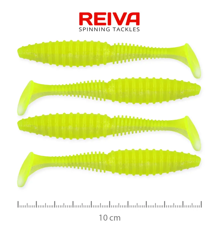 Reiva Zander Power Shad 10cm 4db/cs (Flash Lemonade) Laatste Versie