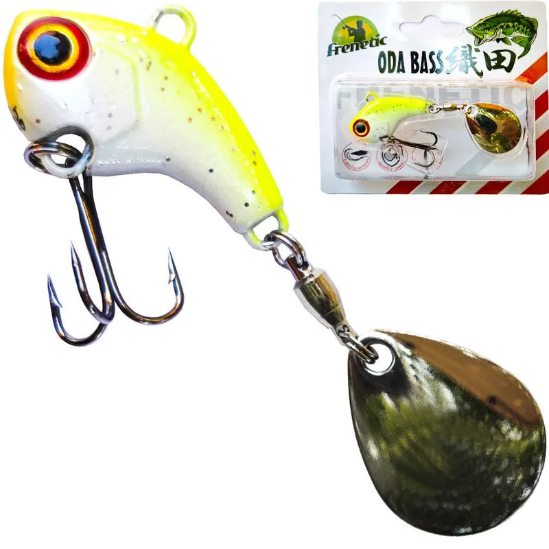 Weekendaanbieding Frenetic ODA BASS 18g sárga/fehér SFC 35+30mm tail spinner