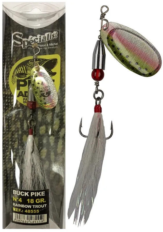 Direct Beschikbaar Pezon & Michel Körforgó villantó Buck Pike 20g Rainbow