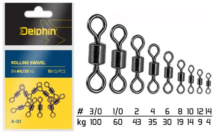 Voordeelprijs Delphin Rolling Swivel A-01/10db (BN/6)