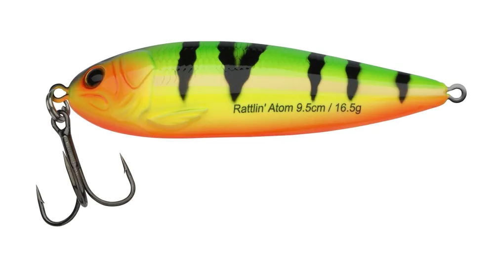 Rechtstreeks Van De Fabrikant Abu Garcia Rattlin Atom 9.5cm/16.5g Fire Tiger támolygó villantó