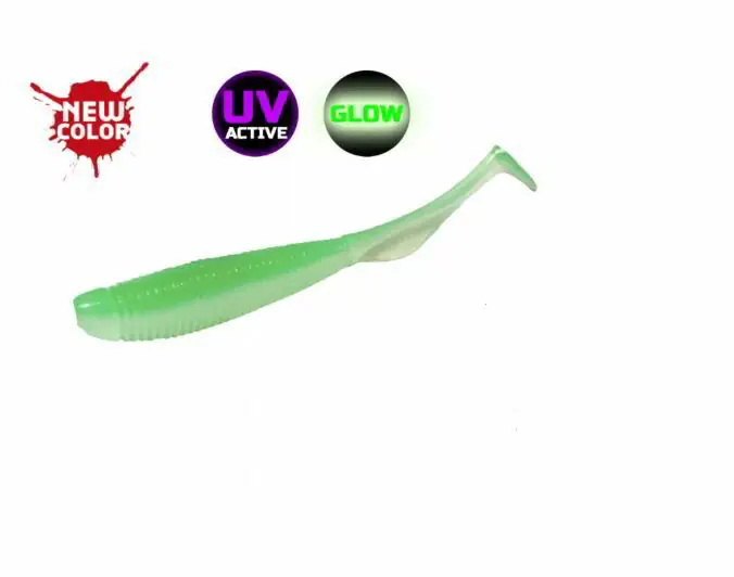Molix RA Shad 4.5" / 625 - UV Tournament Mint Green Glow gumihal Koop Vandaag