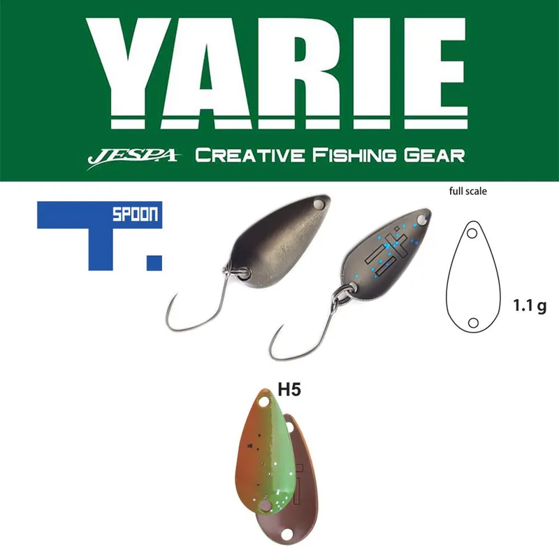 Yarie Jespa Yarie 706 T-Spoon 1.1g H5 Thirty Eight támolygó villantó Hoge Kwaliteit