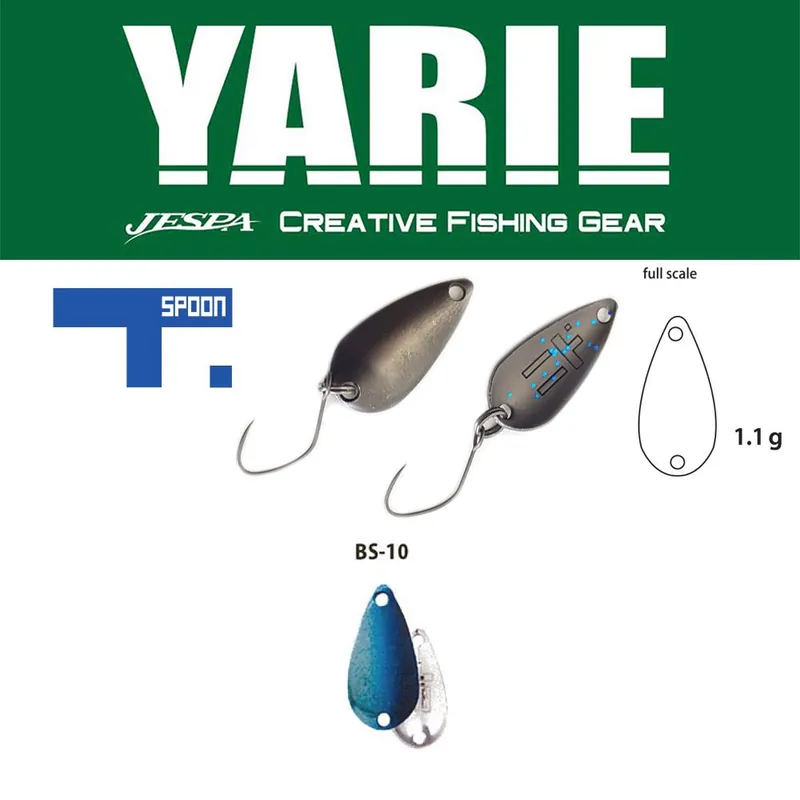 Yarie Jespa Yarie 706 T-Spoon 1.1g Bs10 Blue/Silver támolygó villantó Beperkte Voorraad