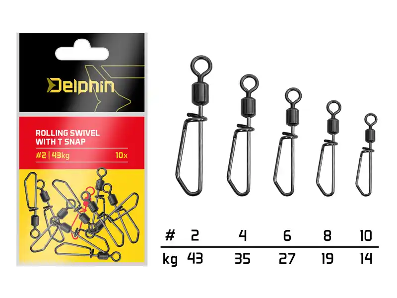 Koop Vandaag Delphin Rolling swivel with T snap / 10db ( 2/43kg)
