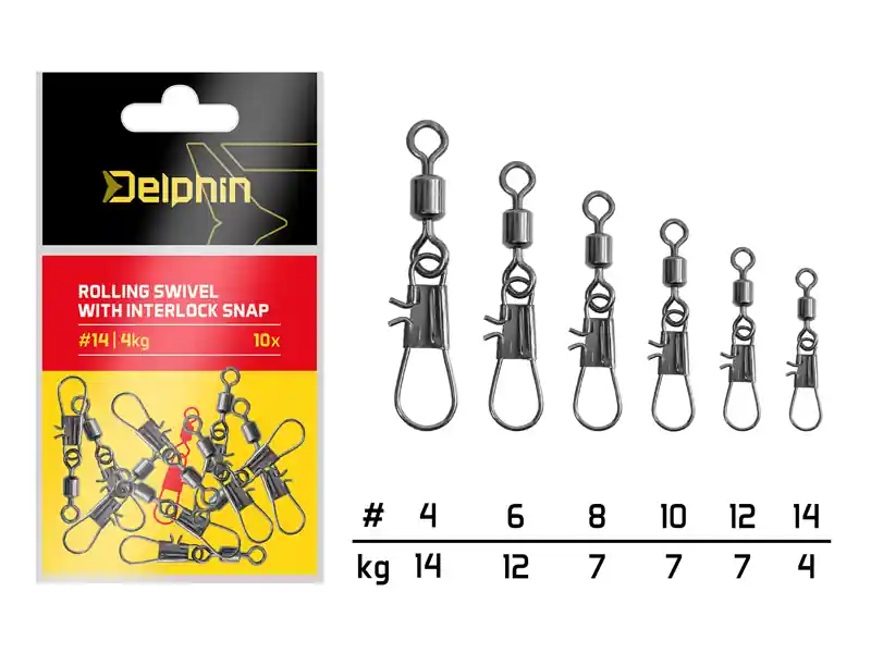 Delphin Egymásba záródó forgókapocs / 10 db ( 8/7kg) Dagaanbieding