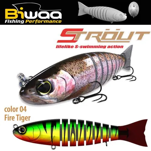 Gecertificeerd Biwaa Swimbait Strout 5.5" 14cm 29g 04 Fire Tiger wobbler