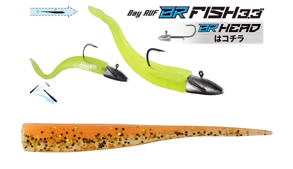 Fabrieksprijs Duo Bayruf Br Fish 3.3" 8.4cm S040 Orange Gold gumihal
