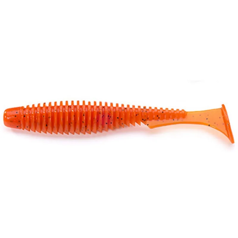 Fishup_U-Shad 4" 8Pcs.049 - Orange Pumpkin/Black gumihal Must-Have