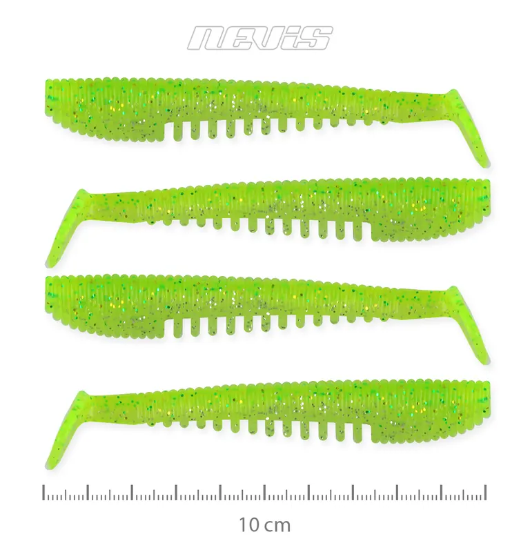 Must-Have Nevis Impulse Shad 10cm 4db/cs (Flash Chartreuse)